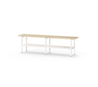Novis Basic sittbänk med skohylla 150 cm vitt stativ
