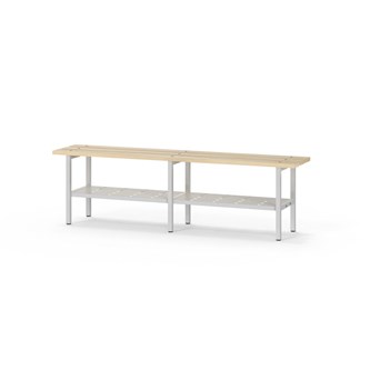 Novis Basic sittbänk med skohylla 150 cm ljusgrå stativ