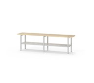 Novis Basic sittbänk med skohylla 150 cm ljusgrå stativ