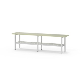 Novis Elite sittbänk med skohylla 150 cm ljusgrå stativ