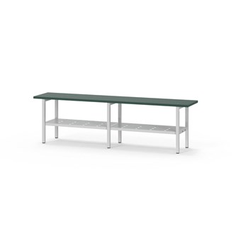 Novis Elite sittbänk med skohylla 150 cm ljusgrå stativ