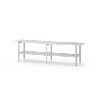 Novis Elite sittbänk med skohylla 150 cm ljusgrå stativ