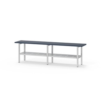 Novis Elite sittbänk med skohylla 150 cm ljusgrå stativ