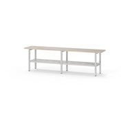 Novis Elite sittbänk med skohylla 150 cm ljusgrå stativ