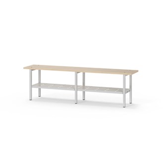 Novis Elite sittbänk med skohylla 150 cm ljusgrå stativ