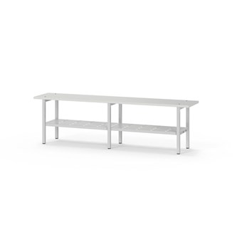 Novis Elite sittbänk med skohylla 150 cm ljusgrå stativ