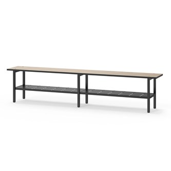 Novis Compact sittbänk med skohylla 200 cm svart stativ