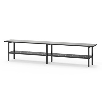 Novis Compact sittbänk med skohylla 200 cm svart stativ