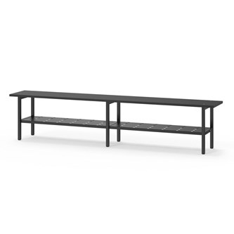 Novis Compact sittbänk med skohylla 200 cm svart stativ