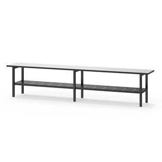 Novis Compact sittbänk med skohylla 200 cm svart stativ