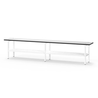 Novis Compact sittbänk med skohylla 200 cm vitt stativ