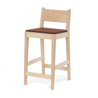 Barstol Use låg klädd sits, klarlackad björk