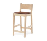 Barstol Use låg klädd sits, klarlackad björk