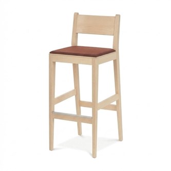 Barstol Use låg klädd sits, svartbetsad björk