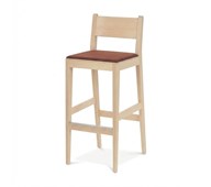 Barstol Use låg klädd sits, svartbetsad björk