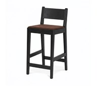 Barstol Use hög klädd sits, klarlackad björk