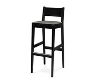 Barstol Use hög klädd sits, svartbetsad björk