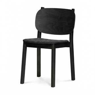 Stol Frank klädd sits, svartbetsad