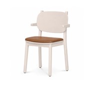 Karmstol Frank klädd sits, vitbetsad