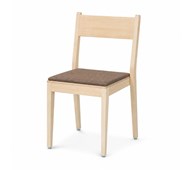 Stol Use klädd sits, klarlackad björk