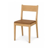 Stol Use klädd sits, klarlackad ek