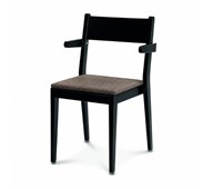 Karmstol Use klädd sits, svartbetsad björk