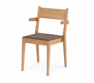 Karmstol Use klädd sits, klarlackad ek