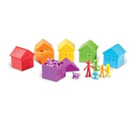 Räkna familjen, set med hus