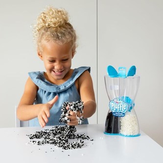 Pluffle, sensoriskt material svart och vit