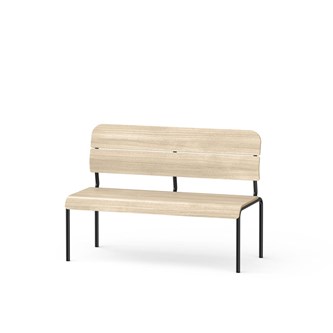 Adapt plywood bänk med rygg sh 45 cm