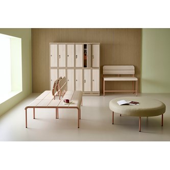 Adapt plywood bänk med rygg sh 45 cm