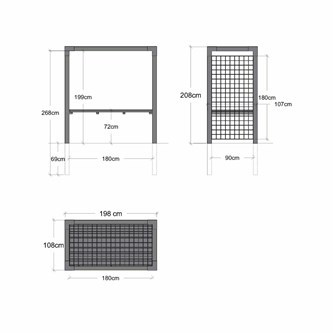 Daylife pergola med bord och spaljé