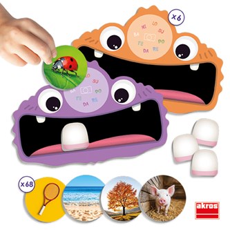 Träna stavelser med monstertänder