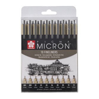 Fineliner Pigma Micron 10-pack