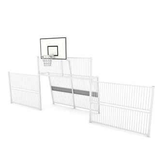 Arena 2422 mål med basketkorg och väggar