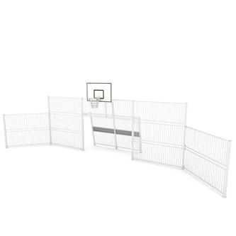 Arena 2423 mål med basketkorg och breda väggar