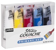 Studio Gouache primärfärger, 5x100 ml