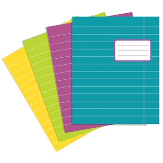 Skrivhäfte 17x21, linjerat 14,5 mm