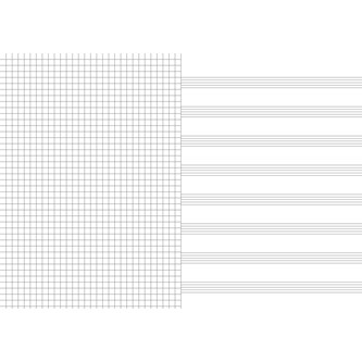 Musikhäfte 408, A4, 1 notlinjer, 1 rutor 7x7 mm 20-pack