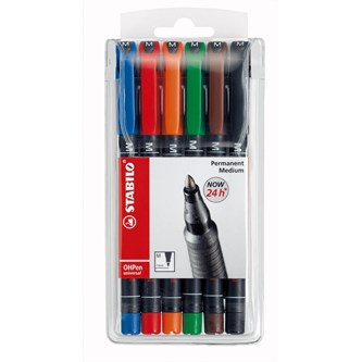 Permanent OH-penna Stabilo medium 6-pack