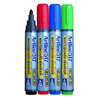 Whiteboardpennor Artline 517, 4-pack