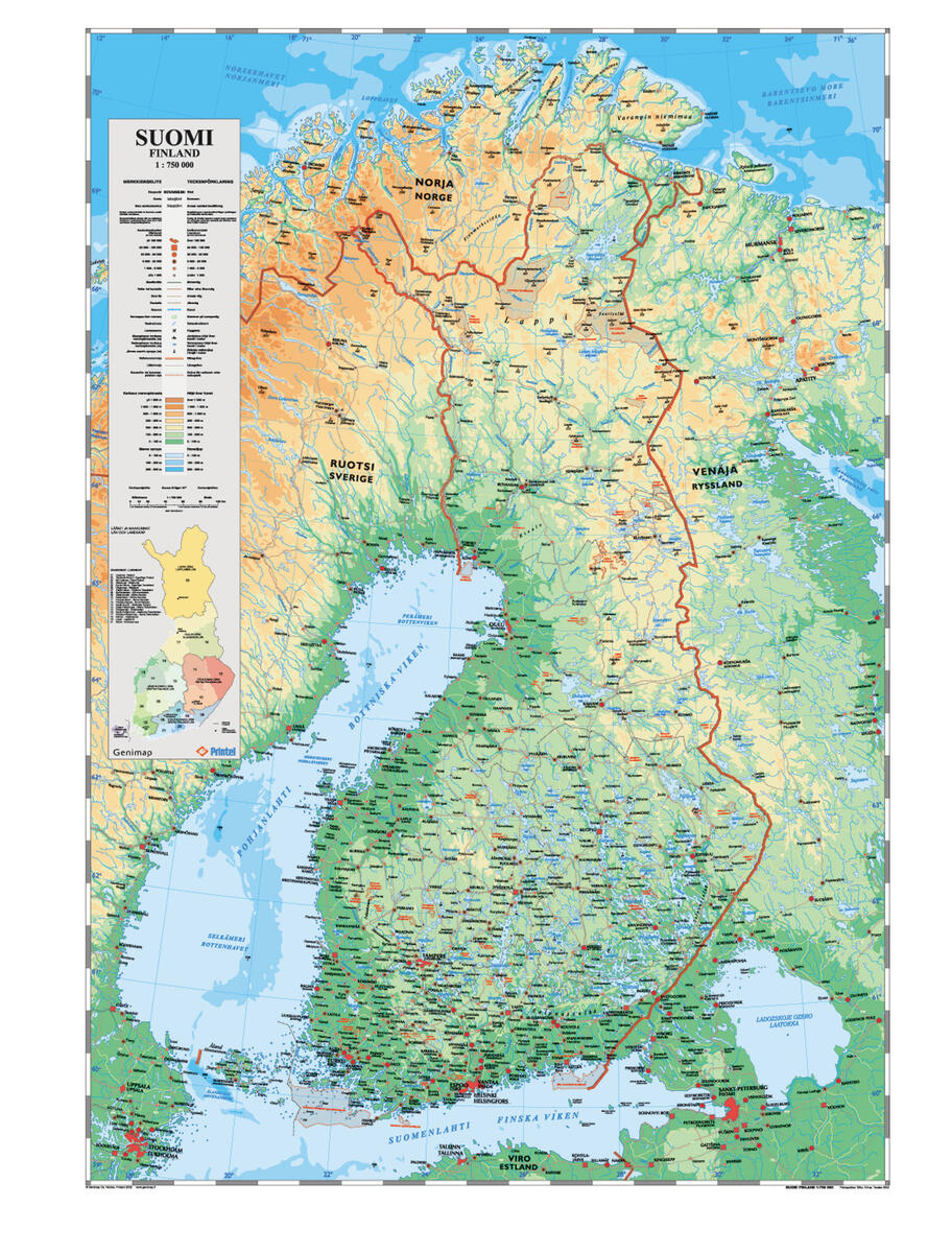 Finland karta portabel - Lekolar