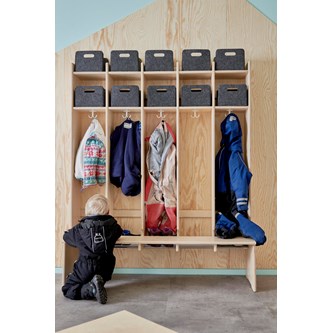Flexi 28 klädfack hel med sittbänk golvmodell