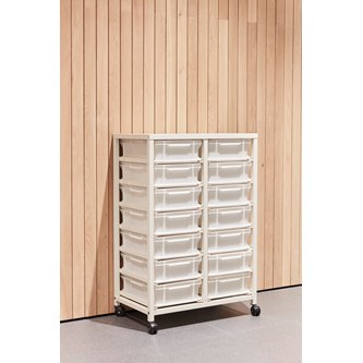 Förvaringsvagn Kjell 14 blå backar