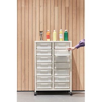 Förvaringsvagn Kjell 14 blå backar