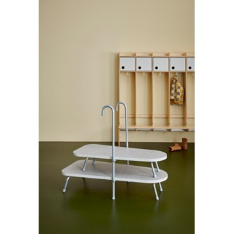 Påklädningsbänk Flugan ljusgråmelerad