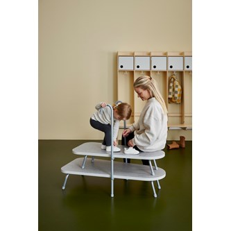 Påklädningsbänk Flugan ljusgråmelerad