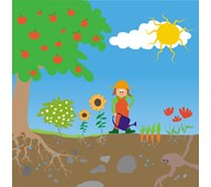 Väggabsorbent Kompisar 55x55 cm