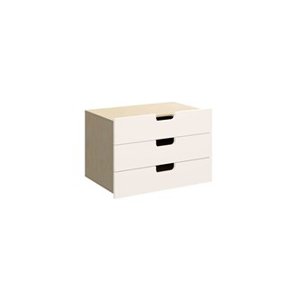 Fixa låda med handhål 2:1, 3 lådor, djup 35