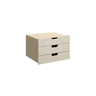 Fixa låda med handhål 2:1, 3 lådor, djup 45